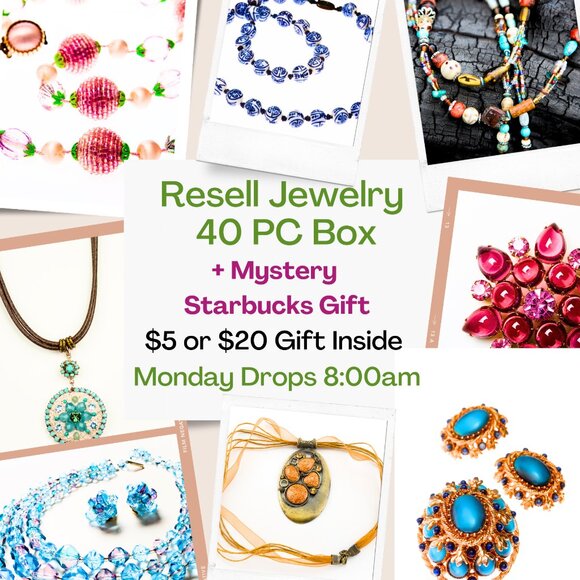 Jewelry - Resell Jewelry 40 PC Box + Mystery Starbucks Gift Drop On Mondays at 8:00am